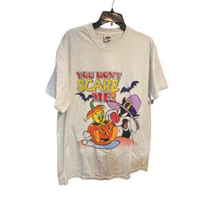 Vintage Looney Tunes You Don’t Scare Me Tweety Sylvester Halloween T Shirt Large